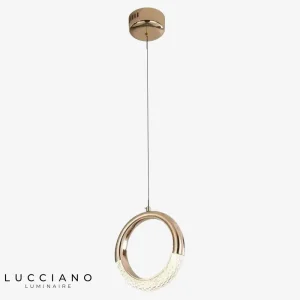 Anneau doré LED suspendu design