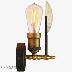 Applique LED murale dorée antique